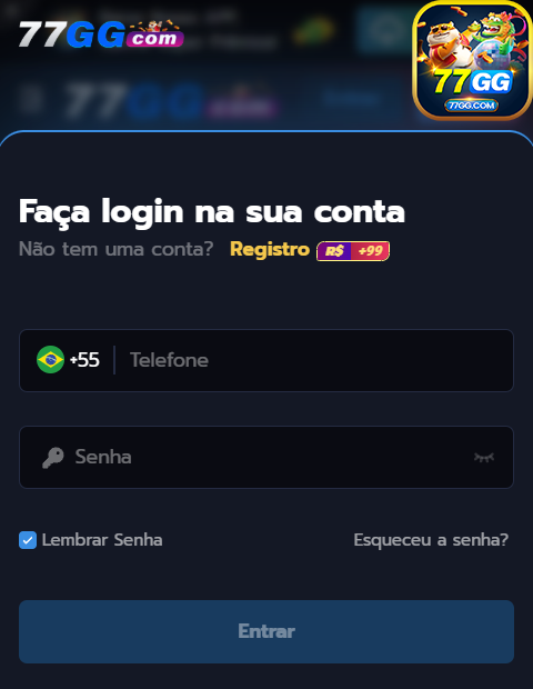 Login competitivo na 77gg.com